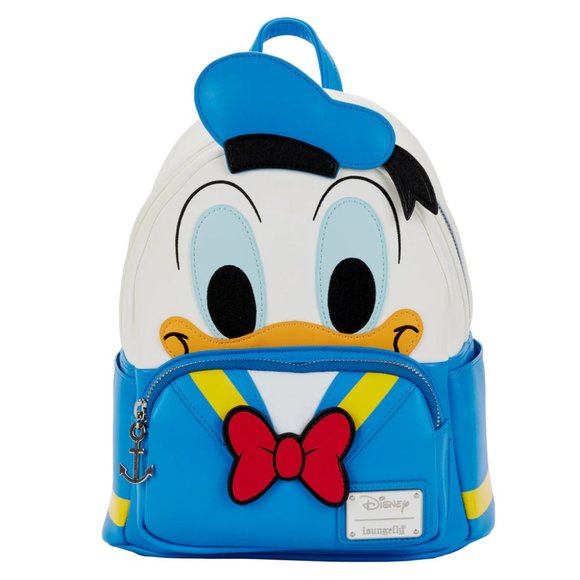 Donald Duck Cosplay Mini Backpack by Disney & Loungefly + Daisy Keychain NEW - Picture 1 of 15